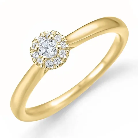 runder Diamant Ring in 14 Karat Gold 0,1 ct 0,06 ct