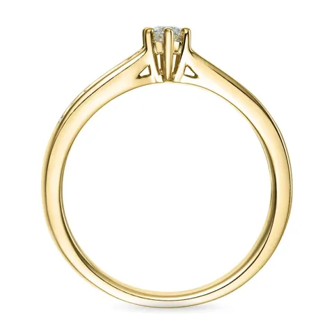 weißem Diamant Gold Ring in 14 Karat Gold 0,14 ct 0,08 ct