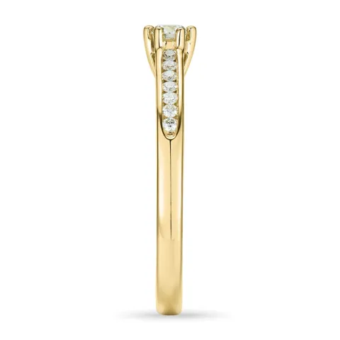 weißem Diamant Gold Ring in 14 Karat Gold 0,14 ct 0,08 ct
