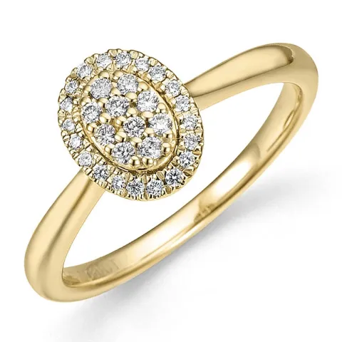 ovaler Diamantring in 14 Karat Gold 0,18 ct