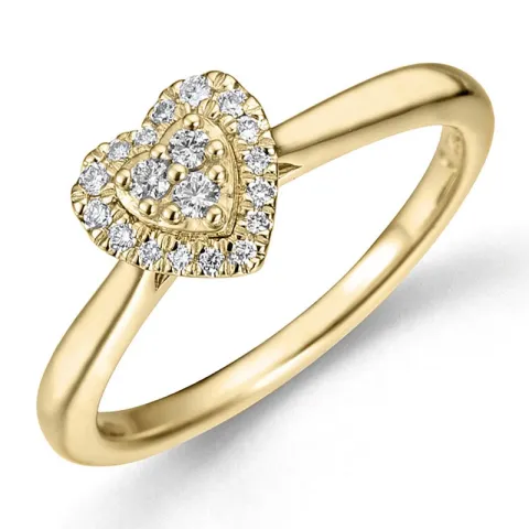 Herz diamantring in 14 karat gold 0,14 ct