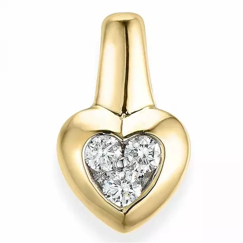 Herz Diamantanhänger in 14 karat Gold- und Weißgold 0,17 ct