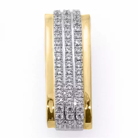 viereckigem Diamantanhänger in 14 karat Gold- und Weißgold 0,32 ct
