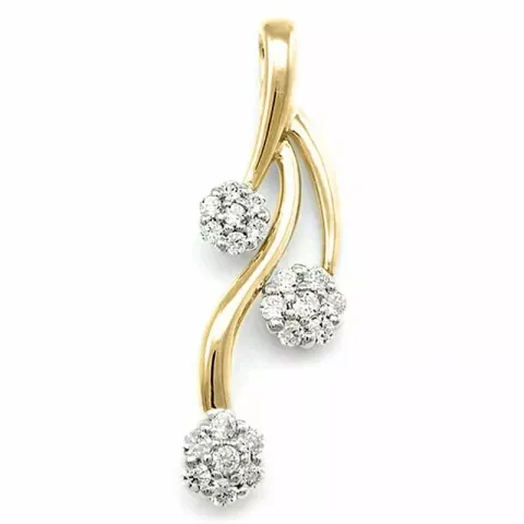 abstraktem Diamantanhänger in 14 karat Gold- und Weißgold 0,25 ct