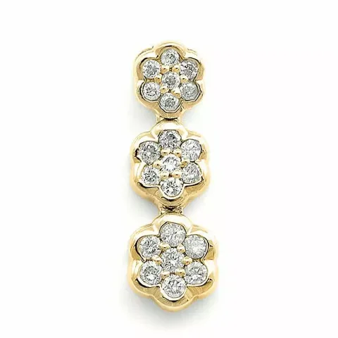 Blumen Diamantanhänger in 14 karat Gold- und Weißgold 0,15 ct