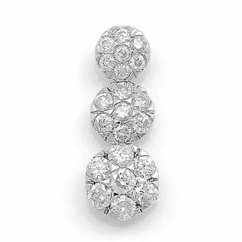 Trendy länglicher Diamantanhänger in 14 karat Weißgold 0,37 ct