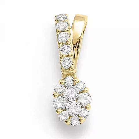 ovaler Diamantanhänger in 14 karat Gold 0,27 ct