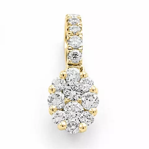ovaler Diamantanhänger in 14 karat Gold 0,30 ct