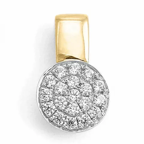 runder Diamantanhänger in 14 karat Gold- und Weißgold 0,36 ct