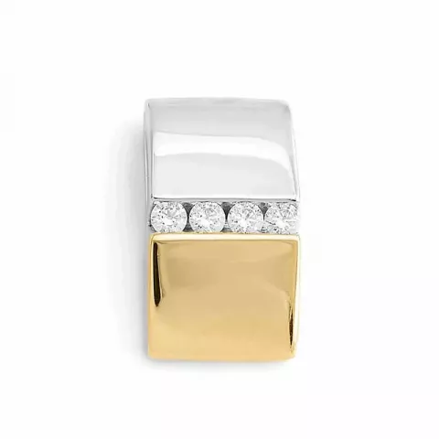 Diamantanhänger in 14 karat Gold- und Weißgold 0,20 ct