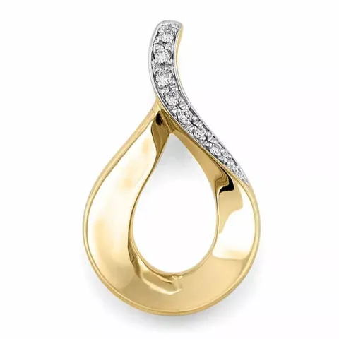 Diamantanhänger in 14 karat Gold- und Weißgold 0,04 ct