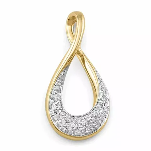 abstraktem Diamantanhänger in 14 karat Gold- und Weißgold 0,12 ct