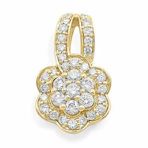 Blumen Diamantanhänger in 14 karat Gold 0,51 ct