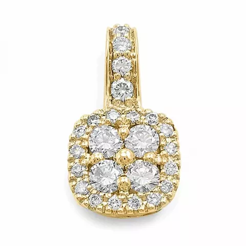 viereckigem Diamantanhänger in 14 karat Gold 0,50 ct
