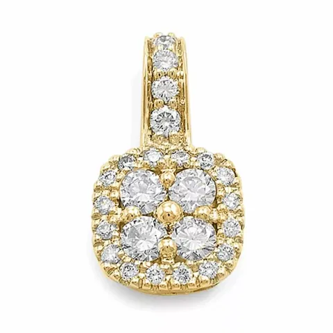 viereckigem Diamantanhänger in 14 karat Gold 0,50 ct