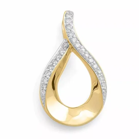 Diamantanhänger in 14 karat Gold- und Weißgold 0,34 ct