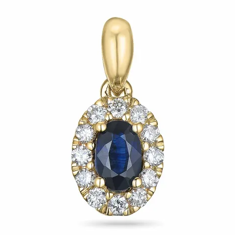 Saphir Diamantanhänger in 14 karat Gold 0,35 ct 0,15 ct