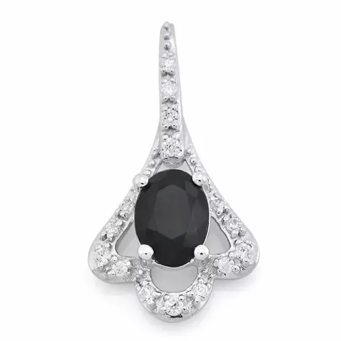 Saphir Diamantanhänger in 14 karat Weißgold 0,116 ct 1,05 ct