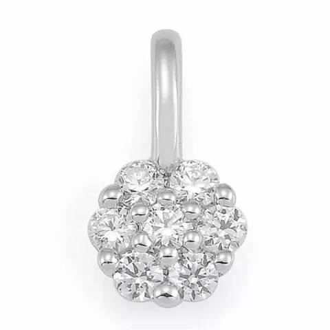 Runder diamant anhänger in 14 karat weißgold 0,154 ct