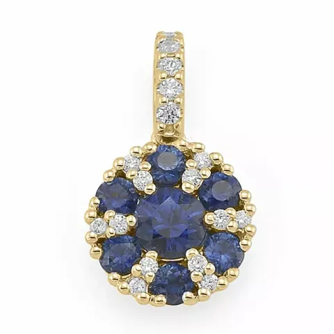 blauem Saphir Anhänger in 14 karat Gold 0,089 ct 0,68 ct