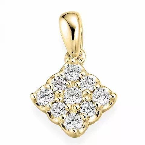 viereckigem Diamant Anhänger in 14 karat Gold 0,252 ct