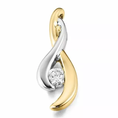 abstraktem Diamant Anhänger in 14 karat Gold- und Weißgold 0,075 ct