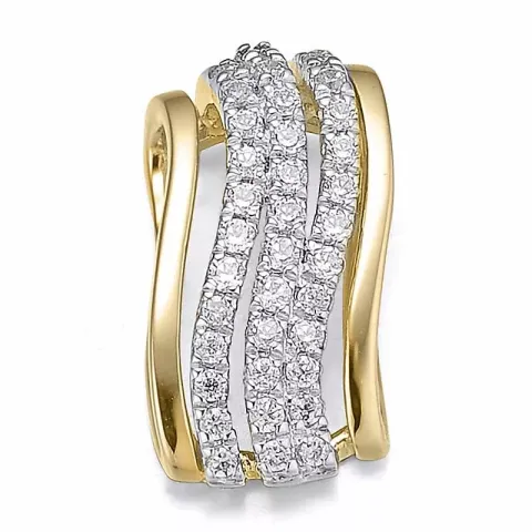 Abstraktem Diamant Anhänger in 14 karat Gold- und Weißgold 0,214 ct