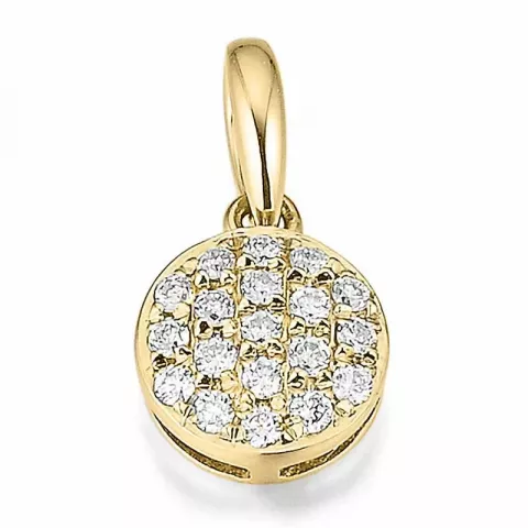runder Diamant Anhänger in 14 karat Gold 0,133 ct