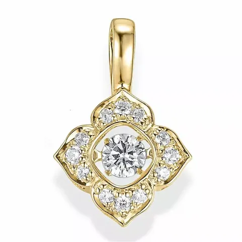 Blumen Diamant Anhänger in 14 karat Gold 0,332 ct