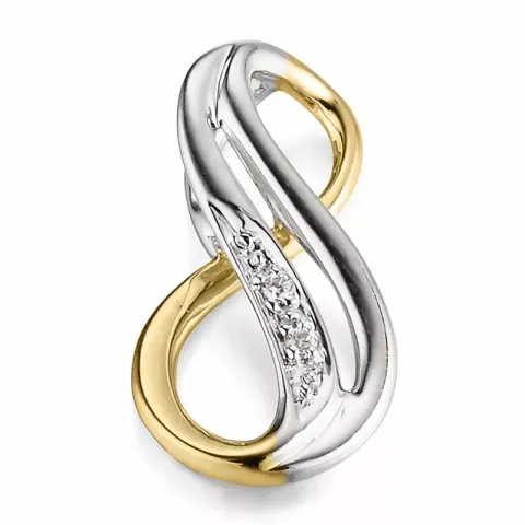 abstraktem Diamant Anhänger in 14 karat Gold- und Weißgold 0,01 ct