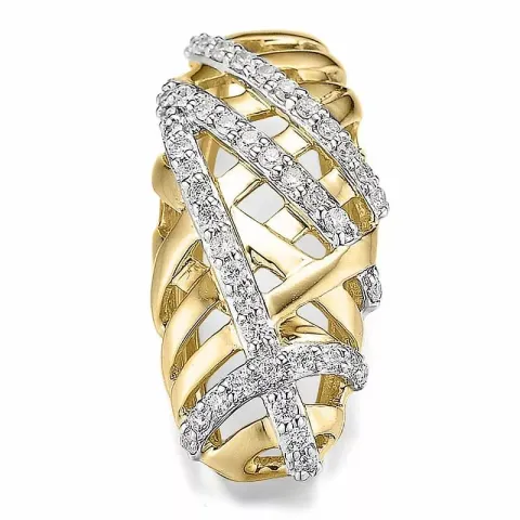 Abstraktem diamant anhänger in 14 karat gold- und weißgold 0,261 ct