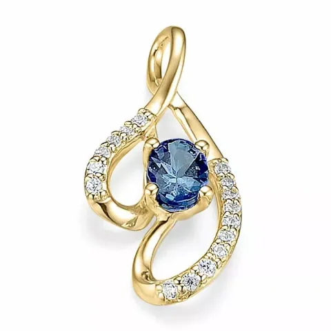 abstraktem Saphir Anhänger in 14 karat Gold 0,096 ct