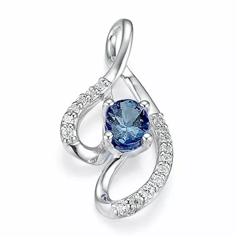 abstraktem Saphir Anhänger in 14 karat Weißgold 0,096 ct