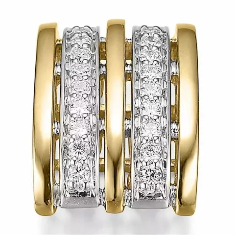 Trendy  abstraktem Diamant Anhänger in 14 karat Gold- und Weißgold 0,342 ct