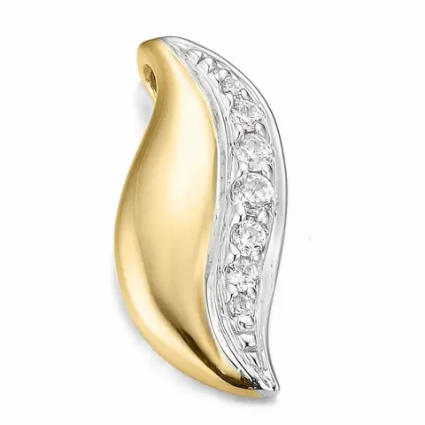 Diamant Anhänger in 14 karat Gold- und Weißgold 0,1 ct