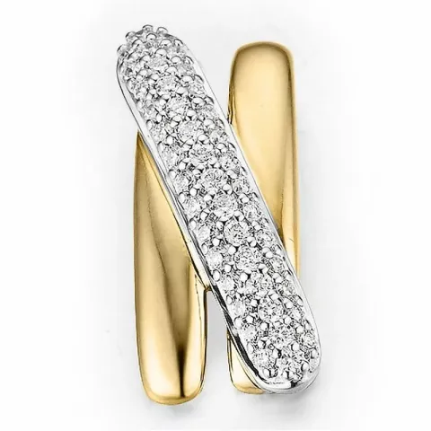 Abstraktem Diamant Anhänger in 14 karat Gold- und Weißgold 0,234 ct