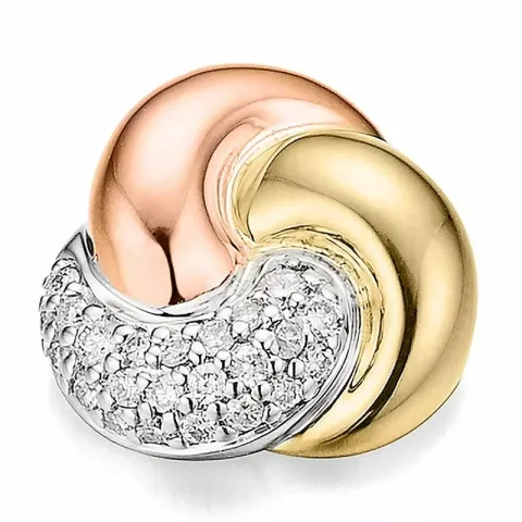 Diamant Anhänger in 14 karat Gelb-, Weiß- und Rotgold 0,136 ct
