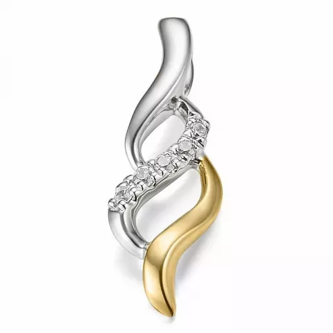 Trendy  Diamant Anhänger in 14 karat Gold- und Weißgold 0,028 ct