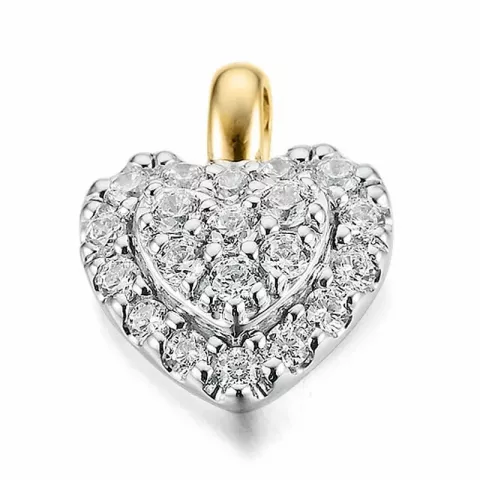 Herz Diamant Anhänger in 14 karat Gold- und Weißgold 0,252 ct