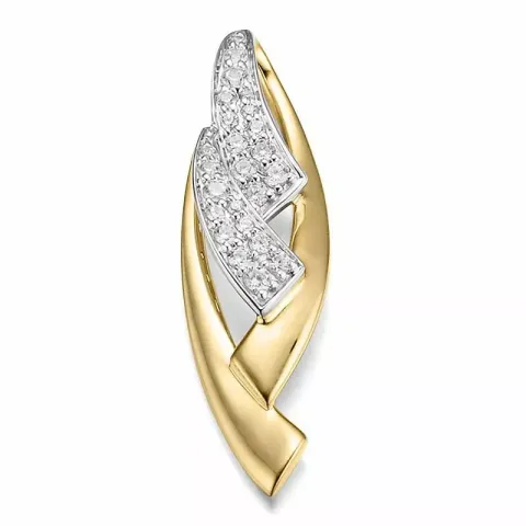 abstraktem Diamant Anhänger in 14 karat Gold- und Weißgold 0,249 ct