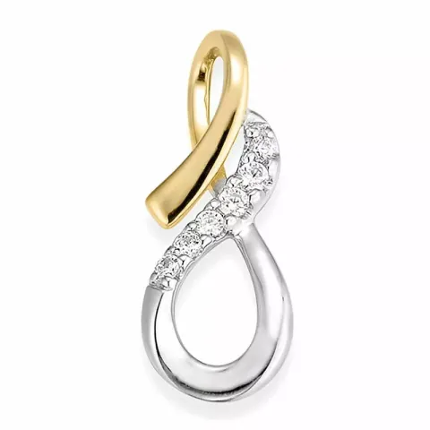 Diamant Anhänger in 14 karat Gold- und Weißgold 0,074 ct