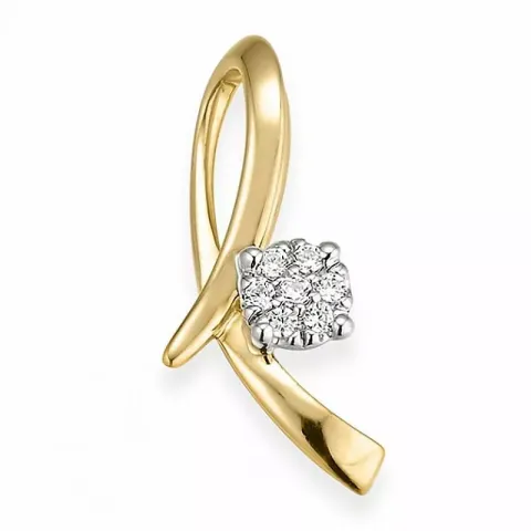 Diamant Anhänger in 14 karat Gold- und Weißgold 0,051 ct