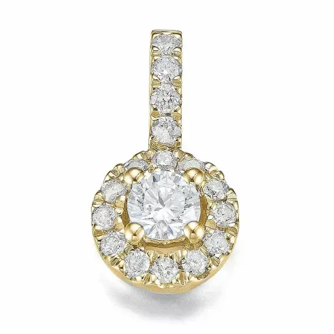 Runder Diamant Gold Anhänger in 14 karat Gold 0,13 ct 0,12 ct