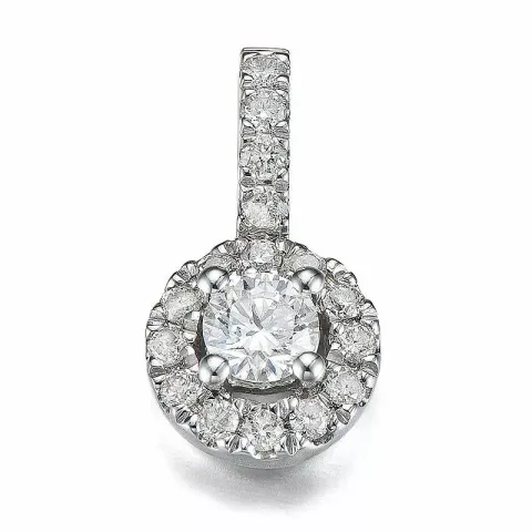 Runder Diamant Weißgold Anhänger in 14 karat Weißgold 0,13 ct 0,12 ct