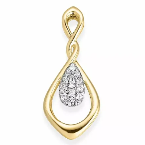 Diamant Anhänger in 14 karat Gold- und Weißgold 0,16 ct