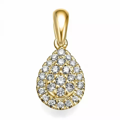 Tropfenförmigen diamantanhänger in 14 karat gold 0,18 ct
