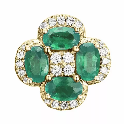 Smaragd Diamantanhänger in 14 karat Gold 0,13 ct 1,0 ct
