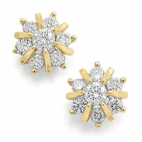 Stern Diamant Ohrstecker in 14 Karat Gold mit Diamant