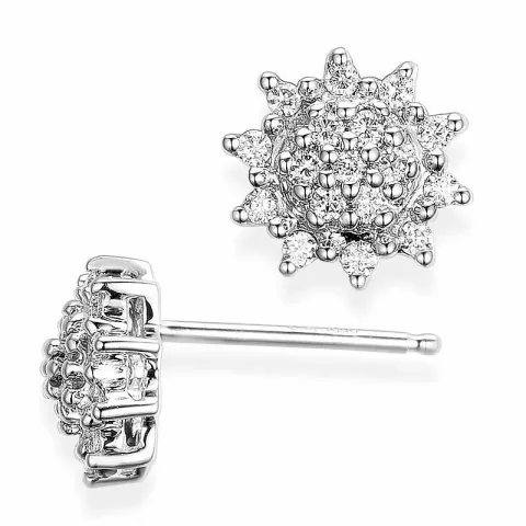 Stern Diamant Ohrstecker in 14 Karat Weißgold mit Diamant