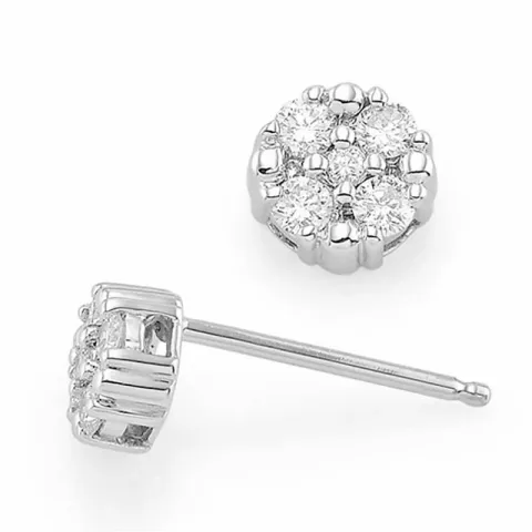 Echten Diamantohrringe in 14 Karat Weißgold mit Diamanten